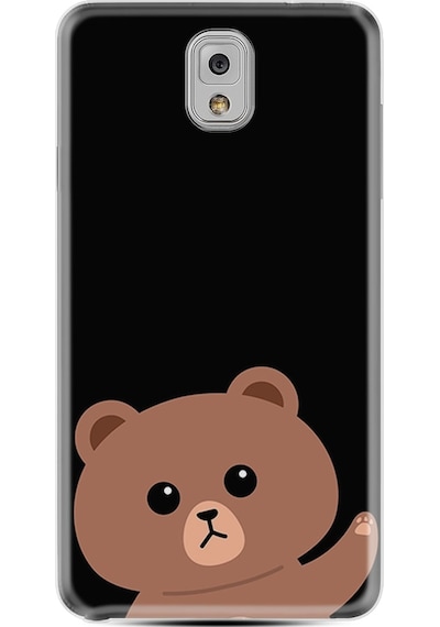 Samsung Uyumlu Galaxy Note 3 Kılıf Silikon Desenli Hello Bear 1905