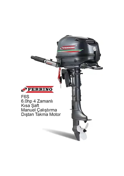 Ferrino 6 Hp 4t Dıştan Takma Motor Model:f6bms Kısa Şaft Manuel