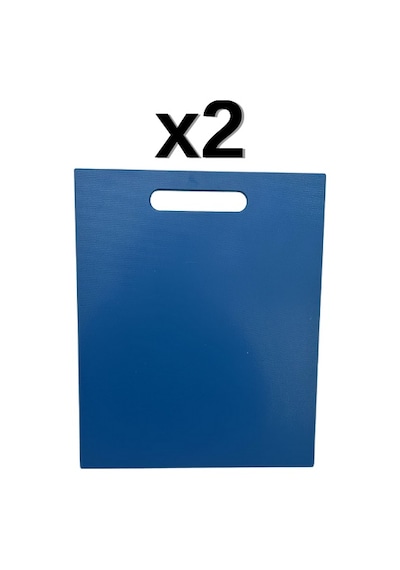 2'li Türkay 32.5x26.5x1 Cm Saplı Polietilen Kesme Tahtası Kesim Levhası Mavi 1138