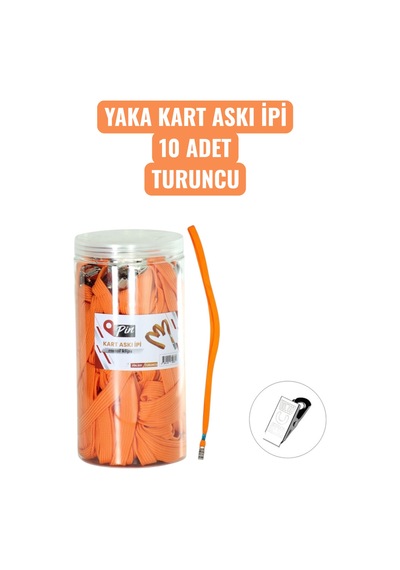 Yaka Kart Askı İpi 10 Adet Turuncu