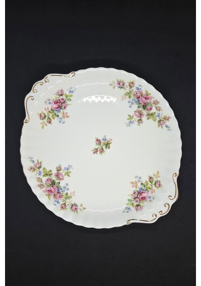 Moss Rose Vintage Porselen Oval Tepsi 26x23 Cm Beyaz
