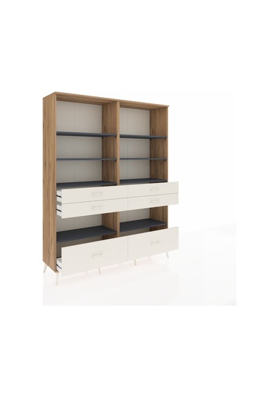 Hyperion Gardrop 8 Raflı 6 Çekmeceli 176x44x221 Çam-antrasit/aytaşı Antrasit/aytaşı Hyperion Gardrop 8 Raflı 6 Çekmeceli 176x44x221 Çam-antrasit/aytaşı Antrasit/aytaşı