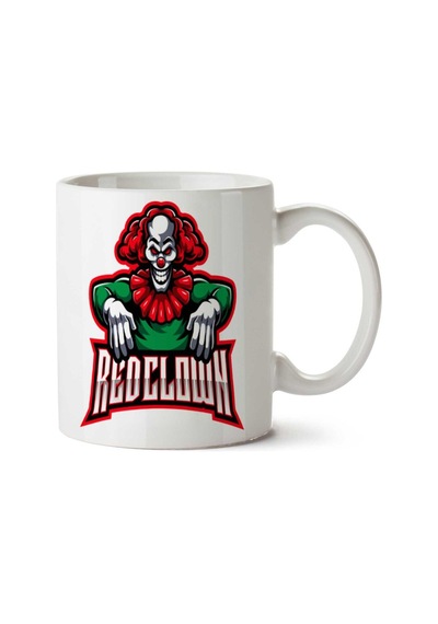 Red Clown İki Tarafı Baskılı Kupa Bardak Çok Renkli