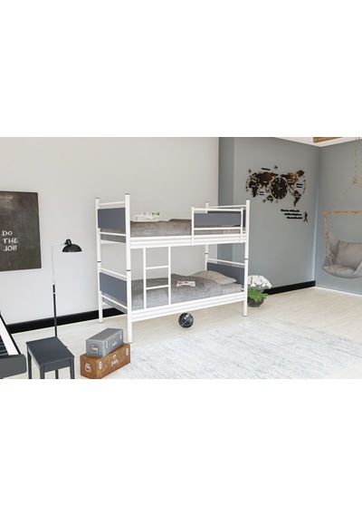 Metalia Gm 128 Star Ahşap Metal Ranza Beyaz-Antrasit Gri