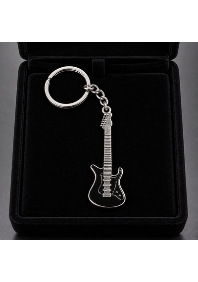 Elektro Gitar Figürlü Metal Anahtarlık Müzik Severlere Özel Çanta Ve Anahtar Aksesuarı