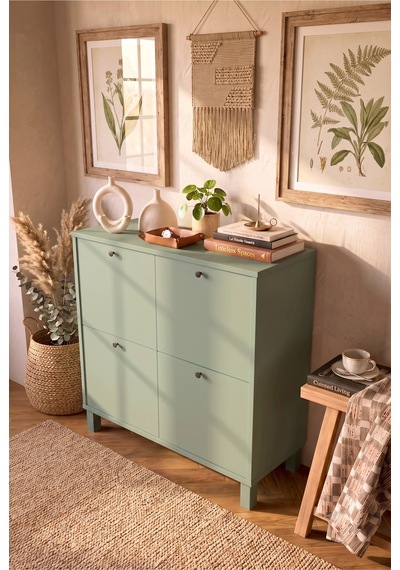 Yurudesign Nord Ayakkabılık Çok Amaçlı Dolap 4 Kapaklı Ahşap Ayaklı Ihlamur Yeşili Nd1-y Yurudesign Nord Ayakkabılık Çok Amaçlı Dolap 4 Kapaklı Ahşap Ayaklı Ihlamur Yeşili Nd1-y
