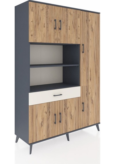 Hyperion Dolap 10 Raflı Tek Çekmeceli 6 Kapaklı 132x44x195 Antrasit-çam/aytaşı Atlas Çam/aytası Hyperion Dolap 10 Raflı Tek Çekmeceli 6 Kapaklı 132x44x195 Antrasit-çam/aytaşı Atlas Çam/aytası