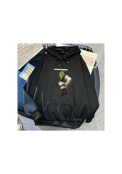 Tarzsokak Siyah Unisex Shrekk Aşk Shrekk1 Hayat Popüler Komik Baskı Sevimlikawaii Anime Hoodie Sonbaha