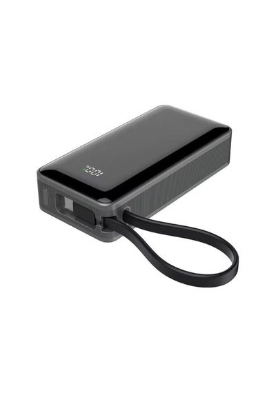 10.000 Mah 22.5w Hızlı Şarj 1xusb1xtype-c Çıkış Powerbank Type-c Kablolu Led Göstergeli Güç Bankası Siyah