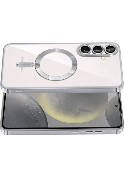 Samsung Galaxy S26 Plus Uyumlu Kılıf Kamera Lens Koruyuculu Magsafe Özellikli Telefon Kılıfı Kapak Titan Gri