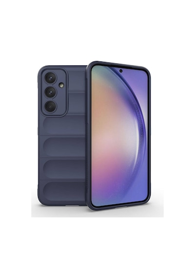 Noktaks - Samsung Galaxy A35 Uyumlu - Kılıf Esnek Tpu Oyuklu Arka Yüzey Tasarımlı Etnik Silikon Kapak - Lacivert