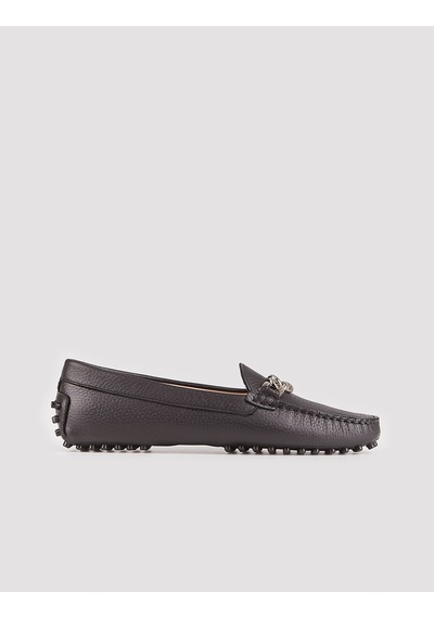 Hakiki Deri Siyah Kadın Loafer Siyah