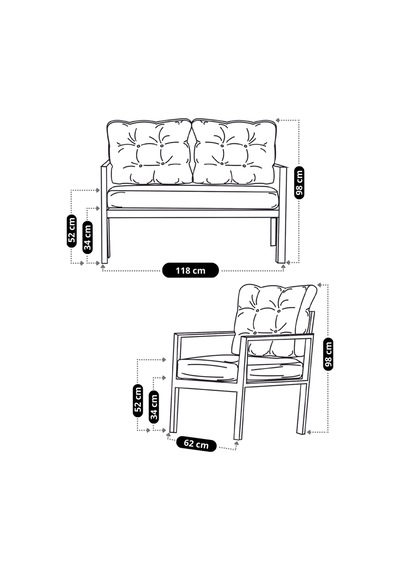 Ard & Garden Miray 211 Antrasit Fermuarlı Bahçe Balkon Takımı, Salon,teras- Berjer Düğmeli Metal Çay Seti Antrasit Ard & Garden Miray 211 Antrasit Fermuarlı Bahçe Balkon Takımı, Salon,teras- Berjer Düğmeli Metal Çay Seti Antrasit