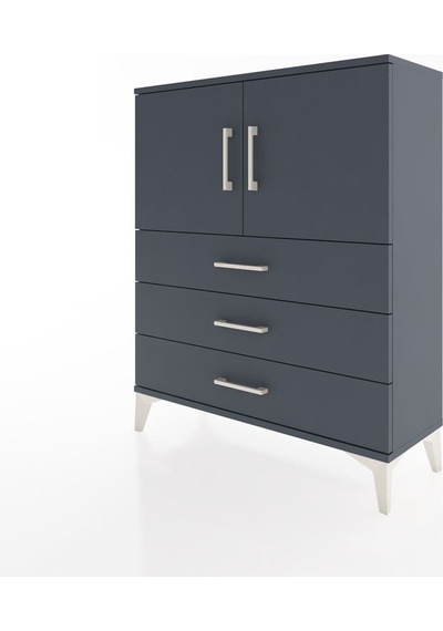 Arges Şifonyer 2 Raflı 3 Çekmeceli 2 Kapaklı 88x30x106 Antras... Antrasit