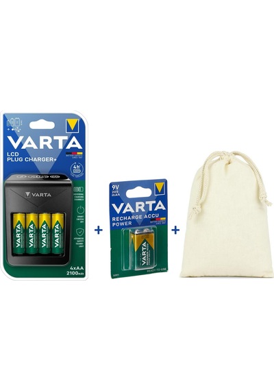 Varta Lcd Pil Şarj Cihazı+4x2100mah Aa Kalem Pil+1x9v 200mah Şarj