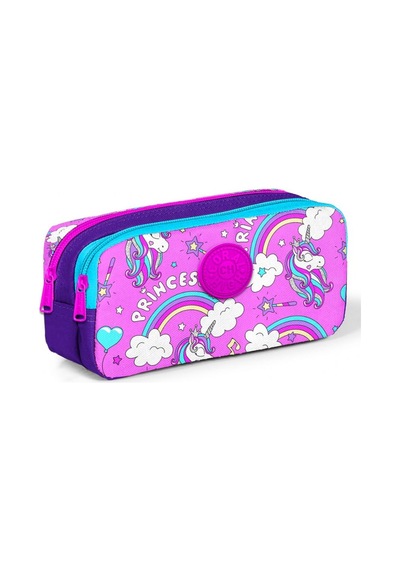 Coral High Kids İki Bölmeli Pembe Unicorn Baskılı Kalemlik - Kız