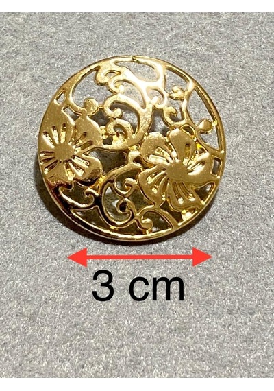 Kaban Ceket Düğmesi Dantel Desenli Özel Kaplama Gold 6 Lı Set 527