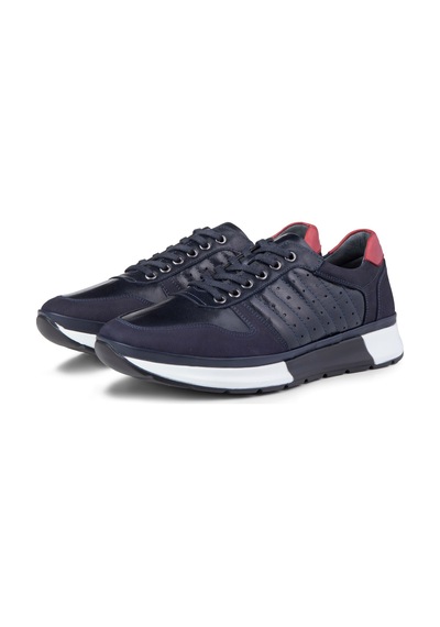 Ducavelli High Hakiki Deri Erkek Sneaker Ayakkabı, Low Top Sneaker, Hakiki Deri Sneaker Lacivert