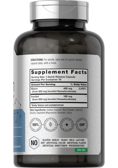 Horbaach Niacin With İnosıtol 500mg 70 Caps