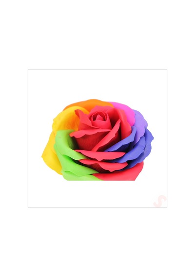 Yapay Çiçek, Gökkuşağı 7 / 8 Cm Sabun Gül Kafası - 1 Adet