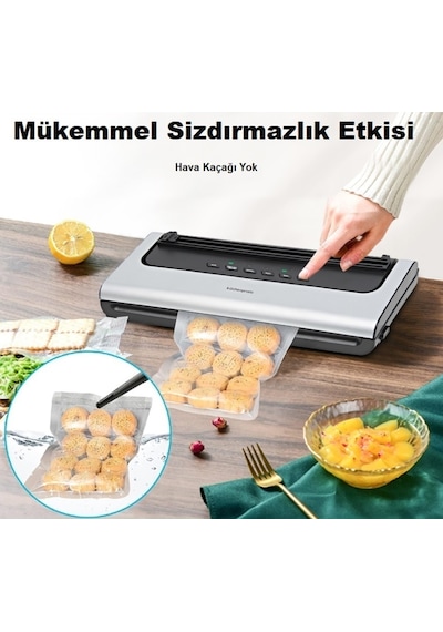 Küchen Pratic VS7210 Ev Tipi Elektrikli Vakum Makinesi - 10 Adet Vakum Poşeti Hediye