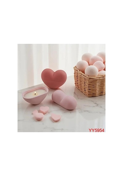 Yy5954 3d Kalp Şeklinde Mumluk Silikon Kalıp