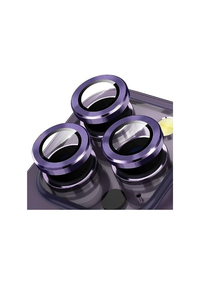 Apple Uyumlu iPhone 14 Pro Max Alüminyum Seri Kamera Cam Koruyucu - Mor