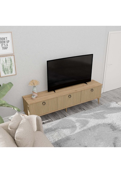 1372 Lexus 180 Cm Ahşap Ayaklı Tv Ünitesi Sepet - Yunus