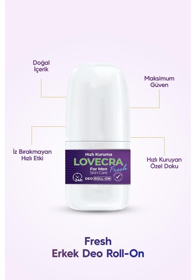 Doğal Erkek Deo Roll On 24 Saat Etkili Terleme Önleyici Ter Kokusuna Karşı Koruma Ferahlık 50 Ml