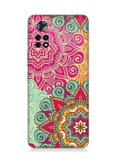 Xiaomi Poco X4 Pro 5g Uyumlu Tribal Mandala Çiçek Desenli Silikon Kılıf