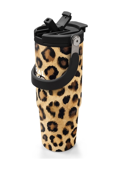 Coral High Kahverengi Leopar Desenli Pipetli Ve Direkt İçim Çelik Termos 900 Ml 38719 Kahverengi