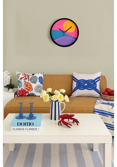Renkli Modern Tasarım Duvar Saati - 25cm - Önü Camlı Siyah Kasa - Sessiz Mekanizma-jh0229 Siyah