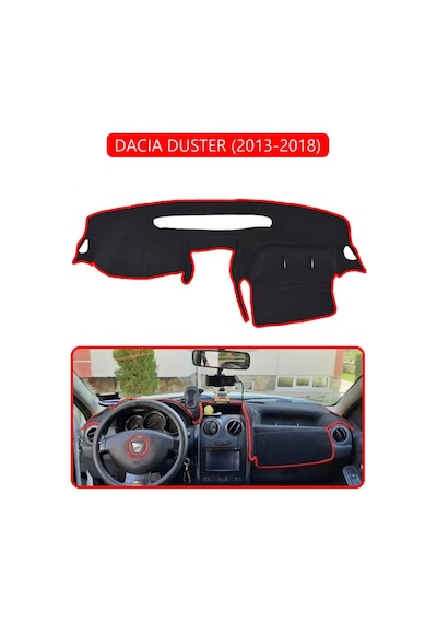 Dacıa Duster 2013-2018torpido Koruma Halısı Kırmızı Kenar