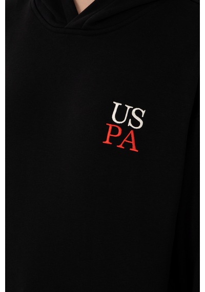 U.S. Polo Assn. Kadın Siyah Kapüşonlu Sweatshirt 50291265-VR046