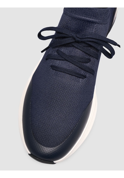 Cabani Lacivert Triko & Hakiki Dana Deri Erkek Sneaker Lacivert