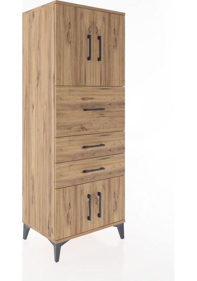 Hyperion Dolap 2 Raflı 3 Çekmeceli 4 Kapaklı 60x44x163 Çam-çam Çam