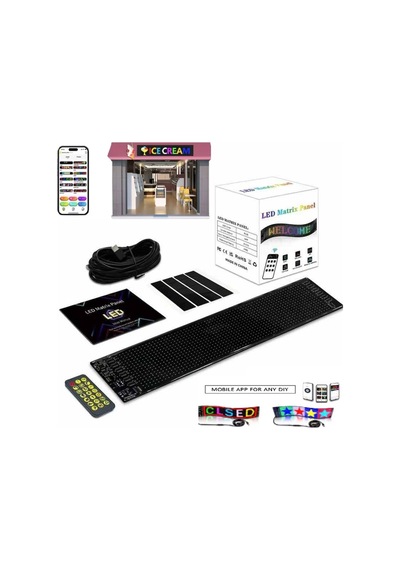 Wearfitpro Matrix Led Panel Cama Yapışan Telefon Kontrollü Otomobil Led,tırcı Kamyon Led Uznluk60cm-geniş12cm
