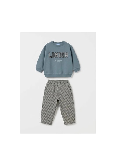 Poala Kids London Dokuma Pantolonlu Takım Çok Renkli