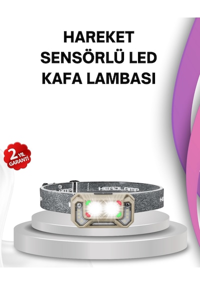 Muratech El Sallama Sensörlü Led Far Ayarlanabilir Işık Açısı Çok Renkli