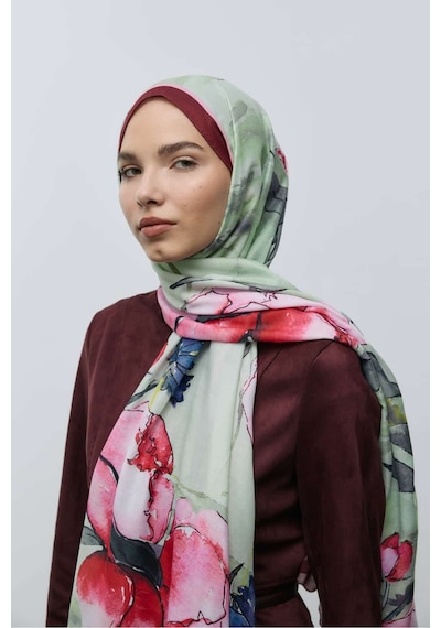Moda Kaşmir Nileya Desen Pamuk Şal Bordo
