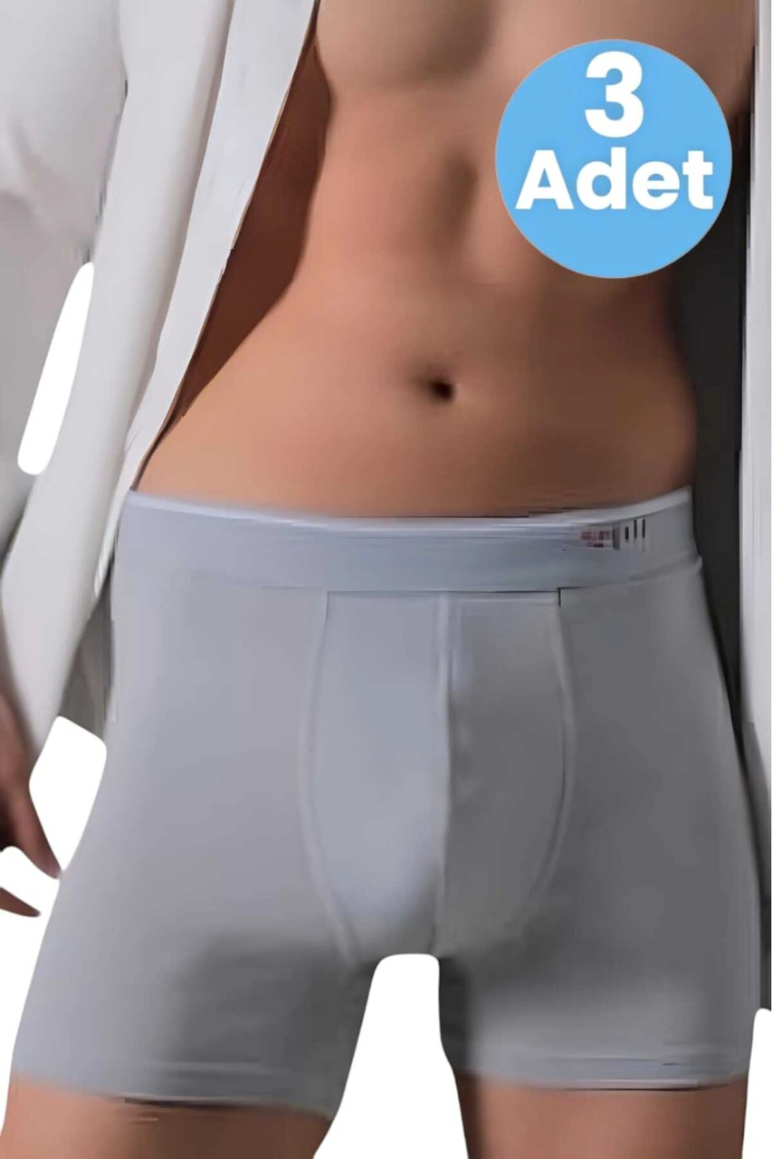 Tezzgelsin Erkek 6'lı Likralı Pamuklu Boxer Gri - Lacivert