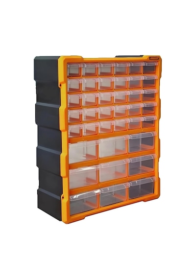 Çekmeceli 39'lu Takım Çantası Plastik Organizer Vida Dübel Civata Kutusu Bölmeli Avadanlık Monoblok