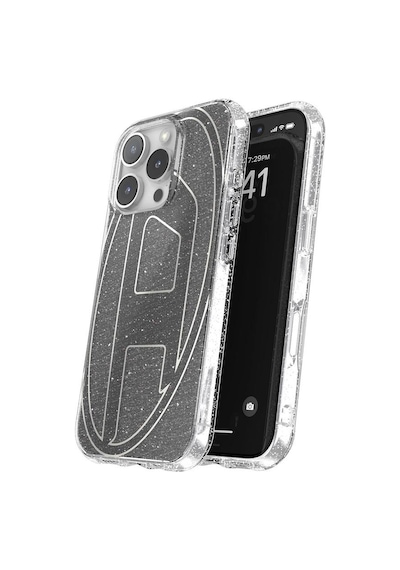 Diesel Apple iPhone 16 Pro Uyumlu Oval D Simli Kılıf - Siyah