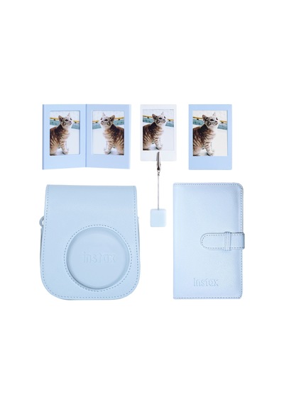 Instax Mini 12 Mavi Deri Kılıf Laporta Deri Albüm Ve Fotoğraf Çerçeveleri Aksesuar Seti