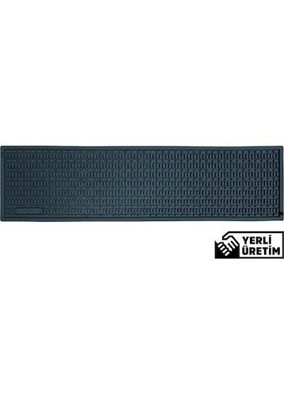 Zq Polimer 60x16 Cm Kauçuk Bar Mat, Bulaşık Kurutma Matı, Tencere Altlığı, Cam Kenarı Saksı Altlığı Siyah