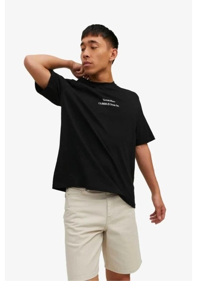 Jack & Jones Jack&jones Jorgrocery Tee Ss Crew Neck 12230754-black4382 Siyah