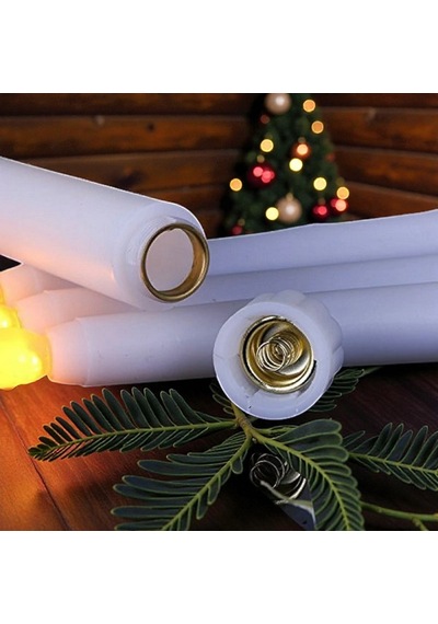 2 Adet Led Işıklı 27 Cm Uzun Şamdan Mumu Gün Işığı Led Işıklı Şamdan Mumu Led Işıklı Mum Pilli Mum Gün Işığı