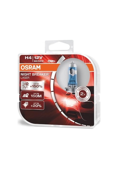 Osram Night Breaker Laser H4 Ampul Takımı %150 Daha Fazla Işık N11.5323