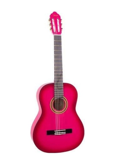Valencia Vc101tpks Klasik Gitar 1/4 Pembe Sap Çelikli - Okul