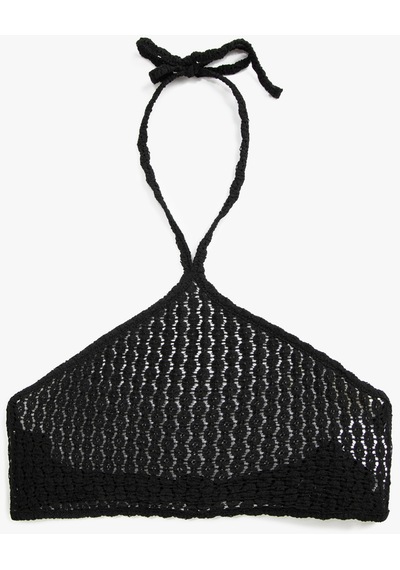 Koton Halter Yaka Bikini Üstü Siyah 2sak90014bk 2SAK90014BK999